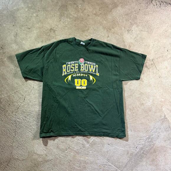 Y2K Green Oregon Ducks U of O Rose Bowl Graphic T-Shirt - Picture 3 of 8